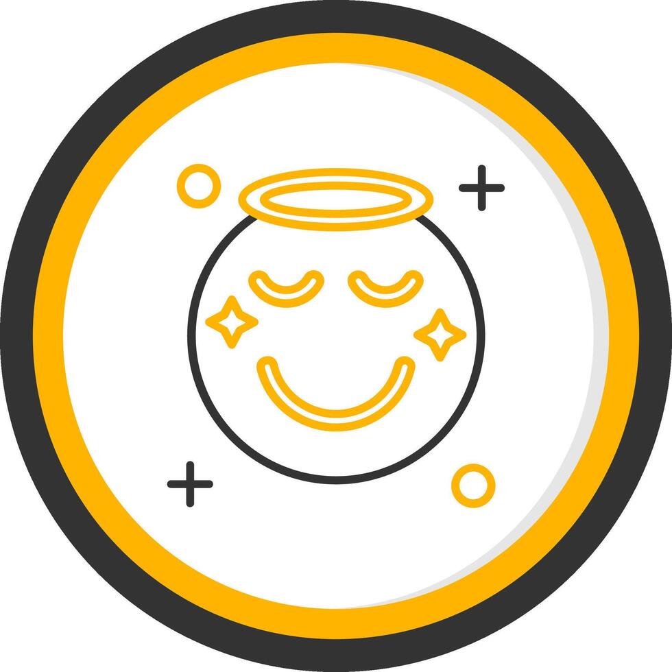 Angel Line Two Color Circle Icon vector