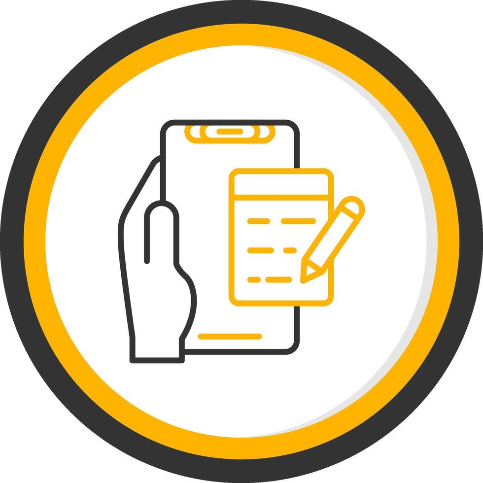 Edit Line Two Color Circle Icon vector