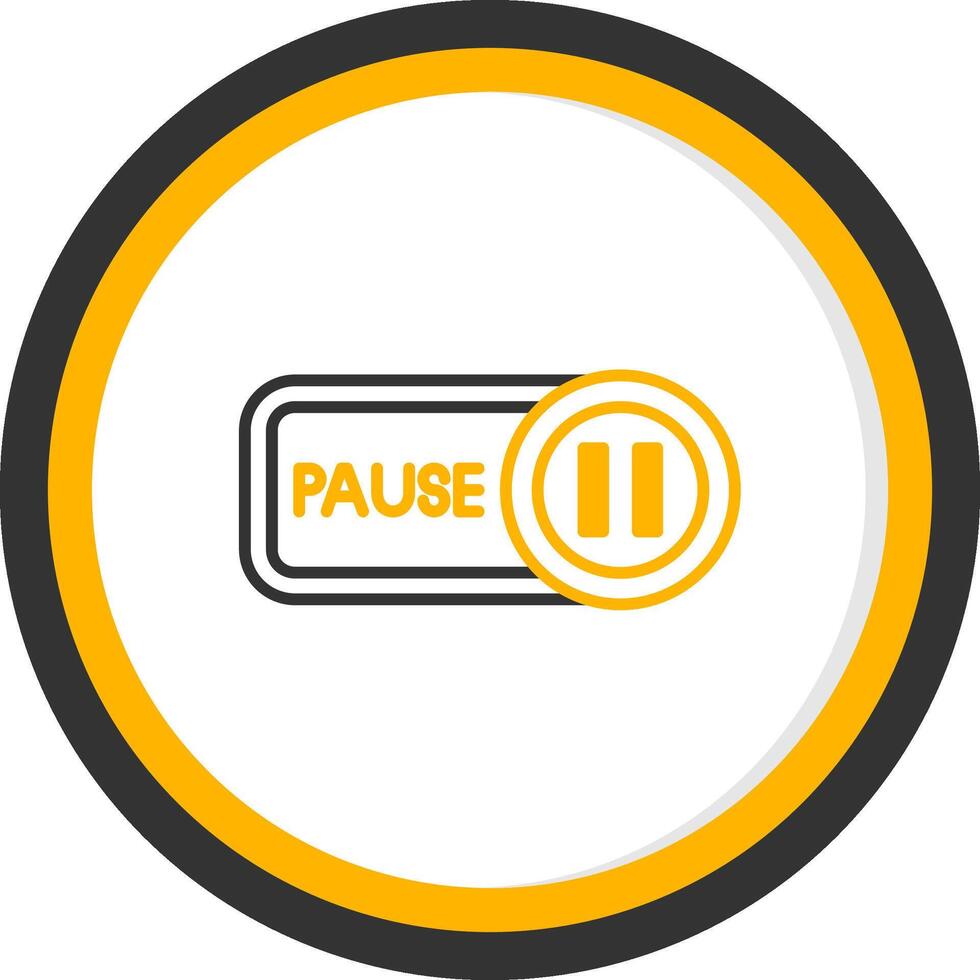 Pause Line Two Color Circle Icon vector