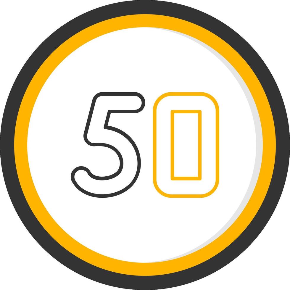 Fifty Line Two Color Circle Icon vector