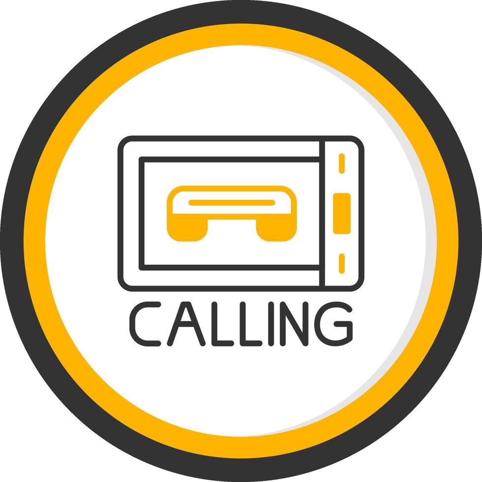 Calling Line Two Color Circle Icon vector