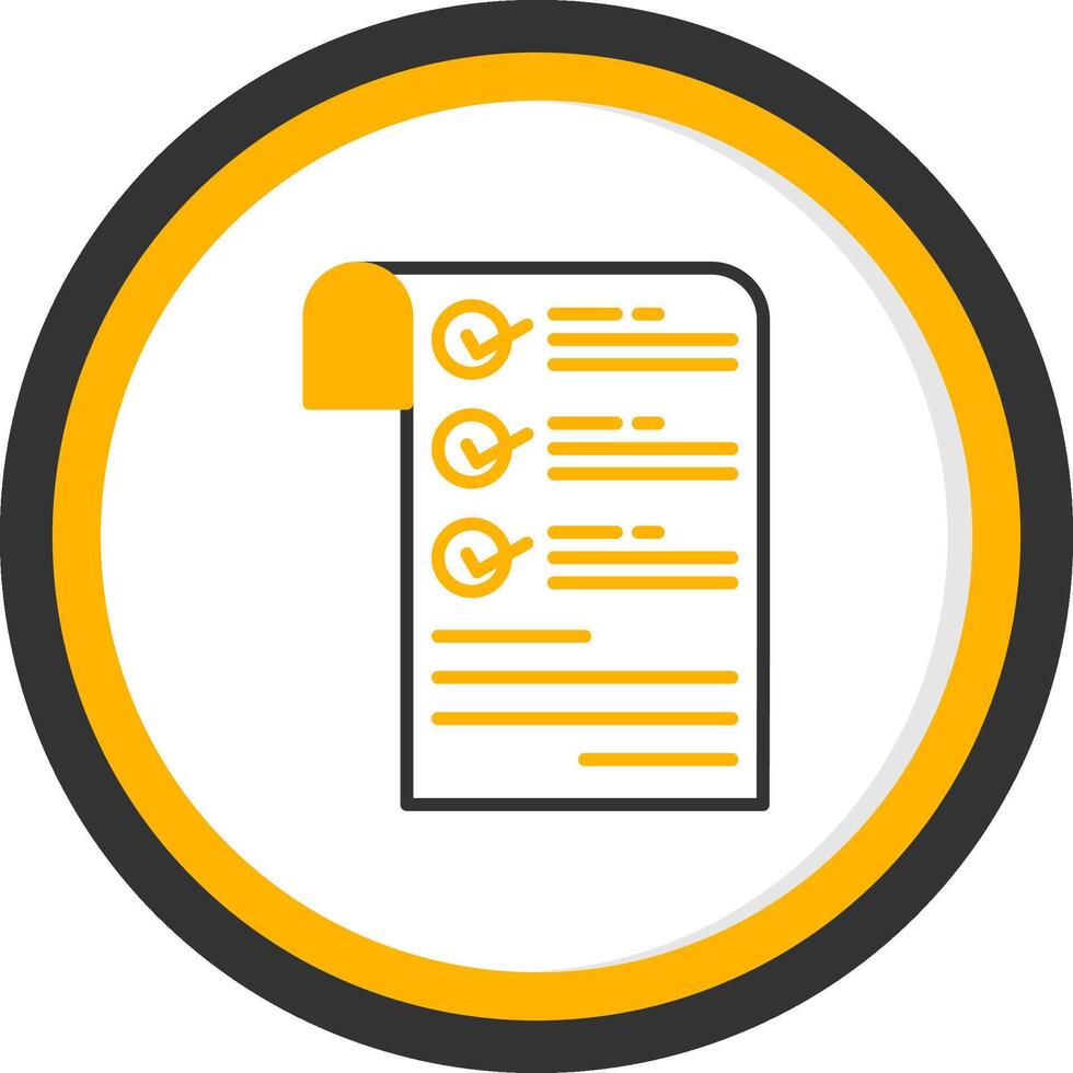 Checklist Line Two Color Circle Icon vector