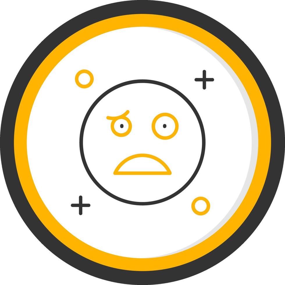 Confused Line Two Color Circle Icon vector