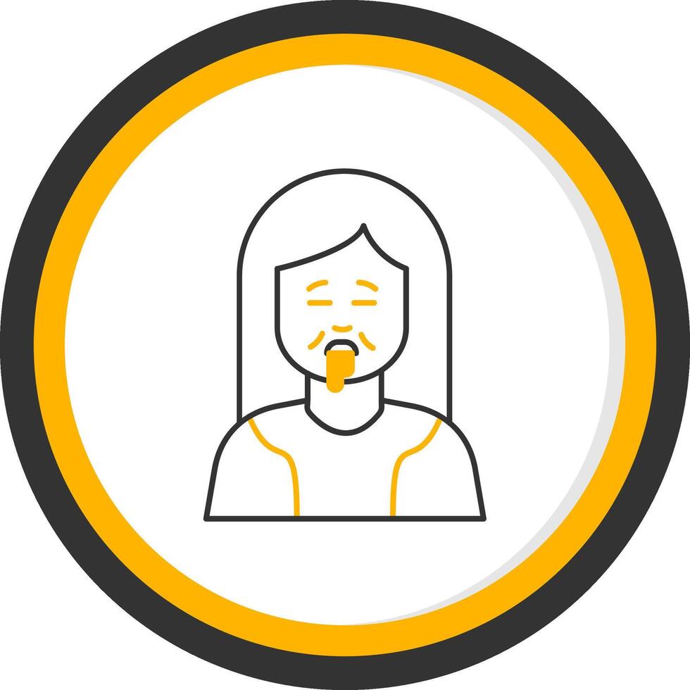 Drolling Line Two Color Circle Icon vector