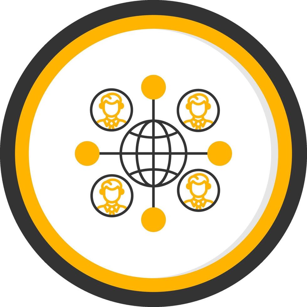 Remote Job Line Two Color Circle Icon vector