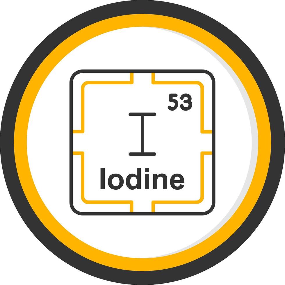 Iodine Line Two Color Circle Icon vector