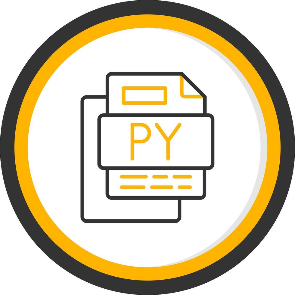 PY File Line Two Color Circle Icon vector