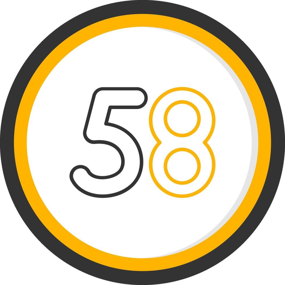 Fifty eight Line Two Color Circle Icon vector