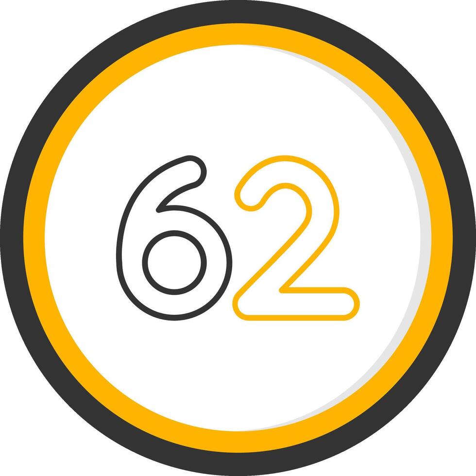 Sixty two Line Two Color Circle Icon vector