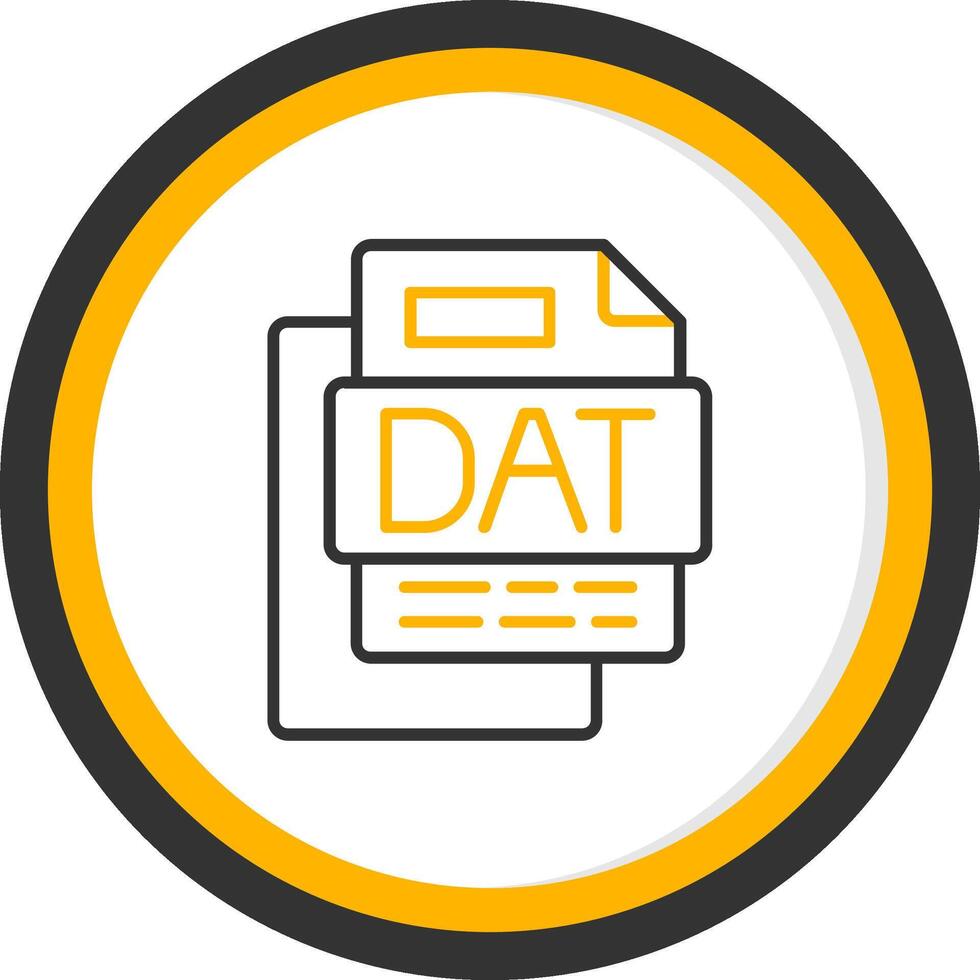 Dat File Line Two Color Circle Icon vector
