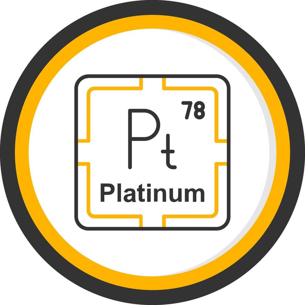 Platinum Line Two Color Circle Icon vector