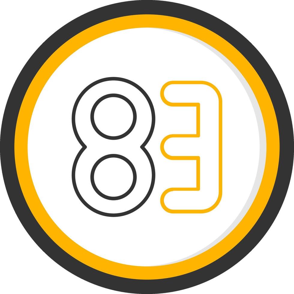 Eighty three Line Two Color Circle Icon vector