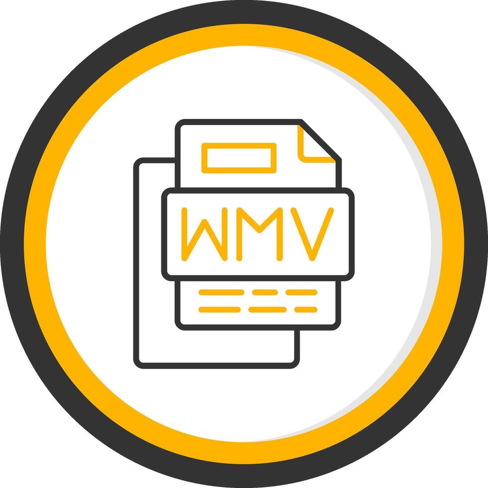 Wmv File Line Two Color Circle Icon vector
