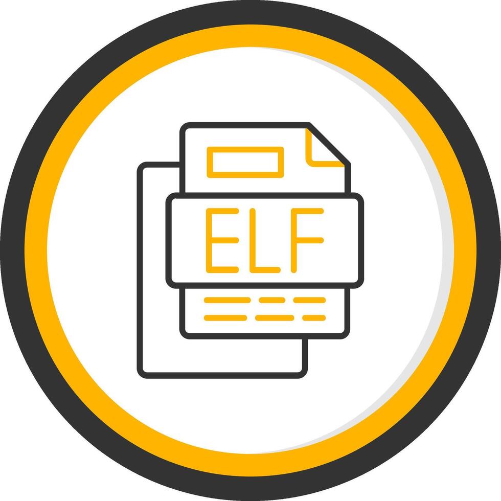 ELF File Line Two Color Circle Icon vector