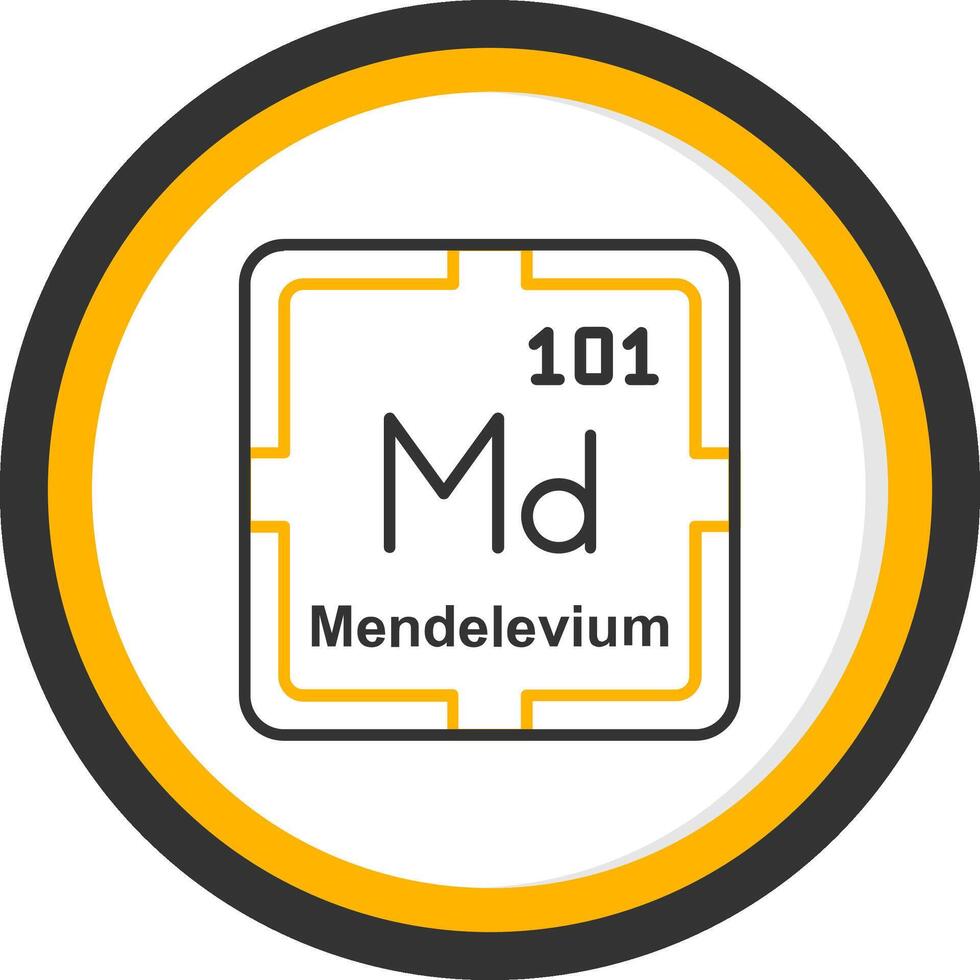 Mendelevium Line Two Color Circle Icon vector