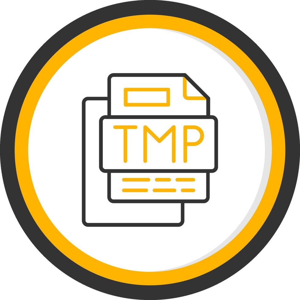 TMP File Line Two Color Circle Icon vector