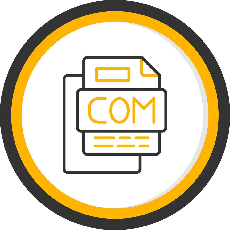 COM File Line Two Color Circle Icon vector