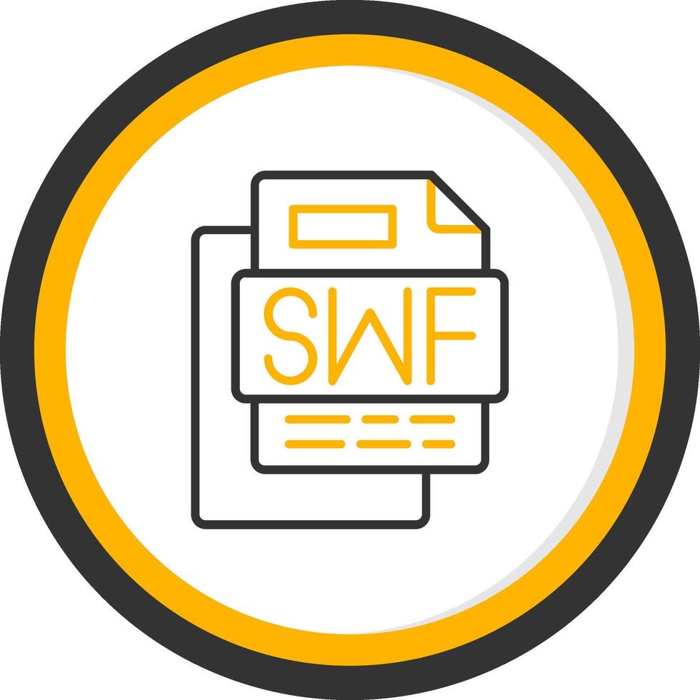 SWF File Line Two Color Circle Icon vector
