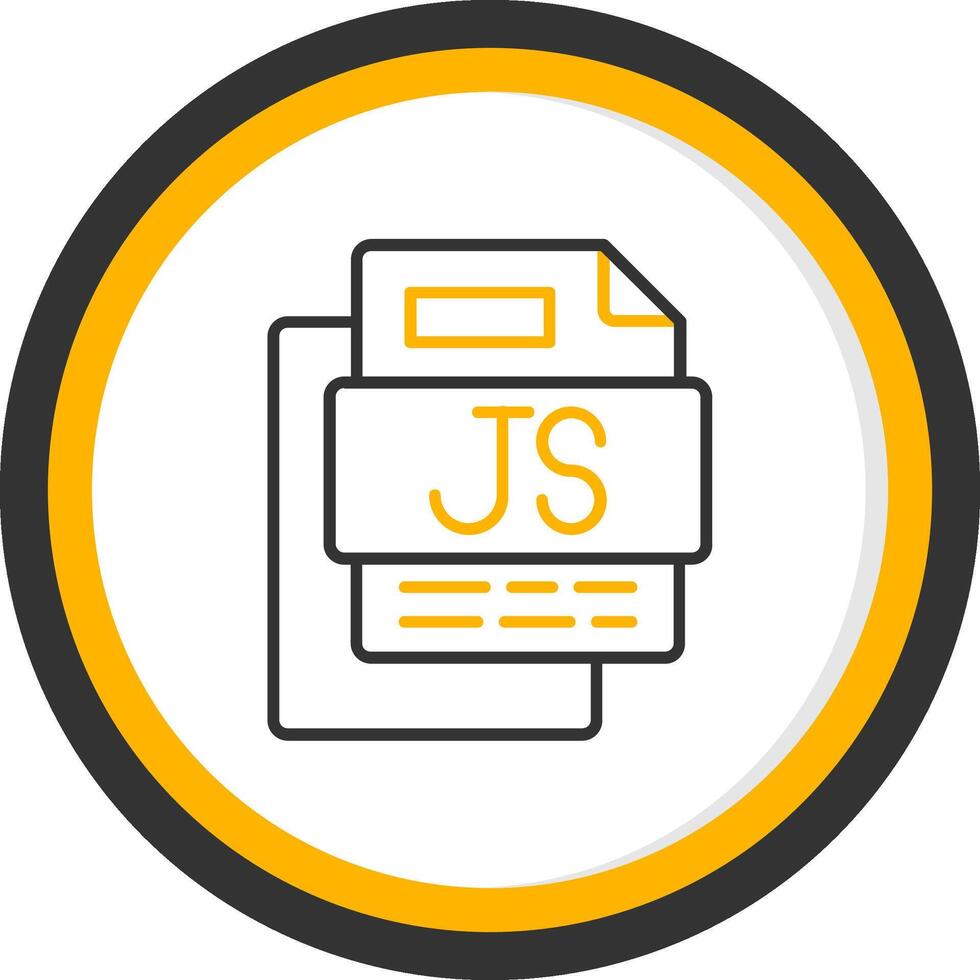 JS File Line Two Color Circle Icon vector
