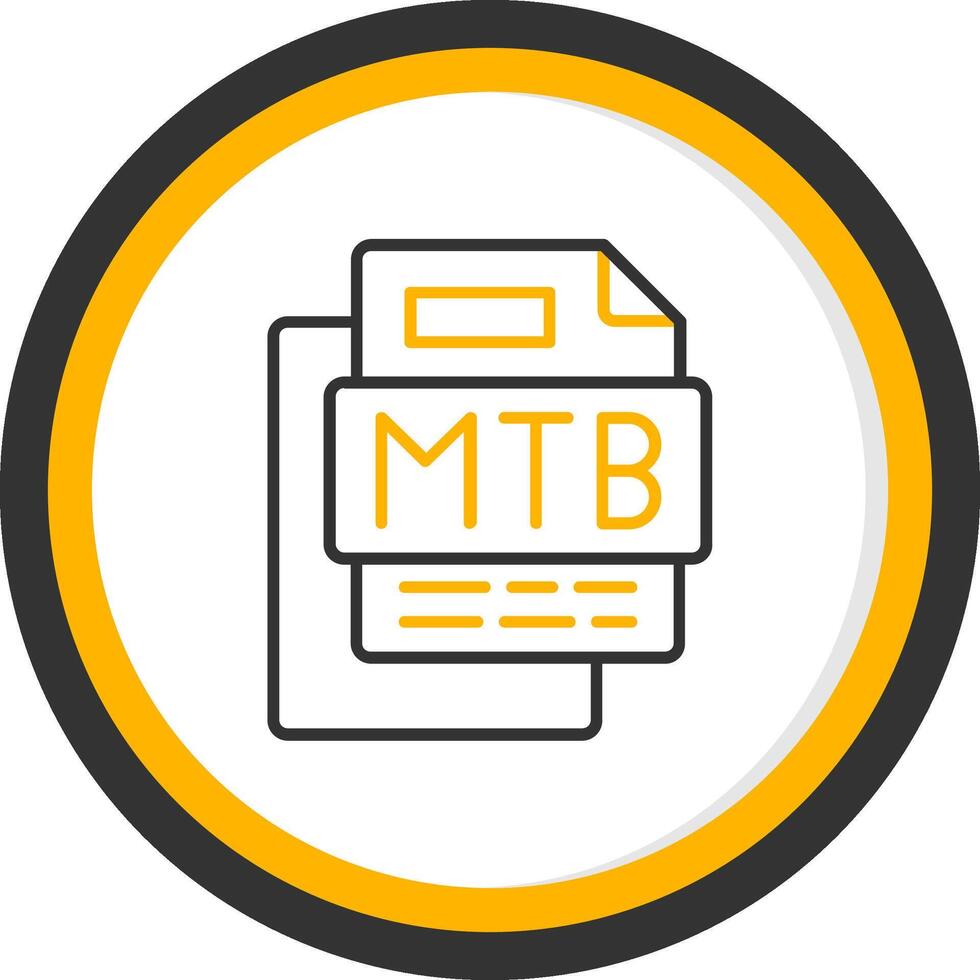 Mtb File Line Two Color Circle Icon vector