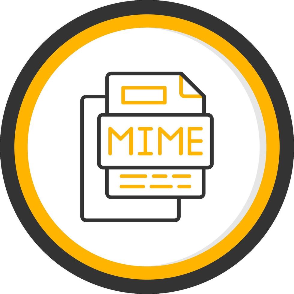 Mime File Line Two Color Circle Icon vector