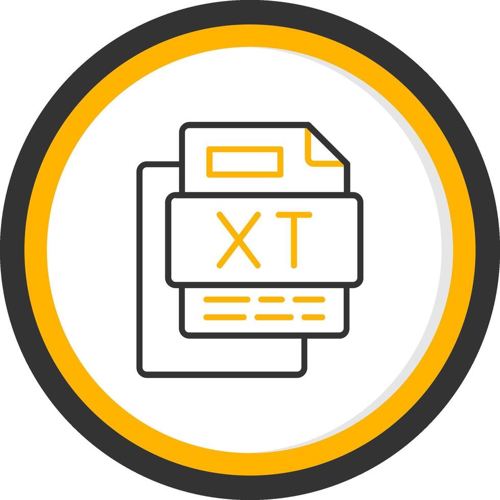 Xt File Line Two Color Circle Icon vector