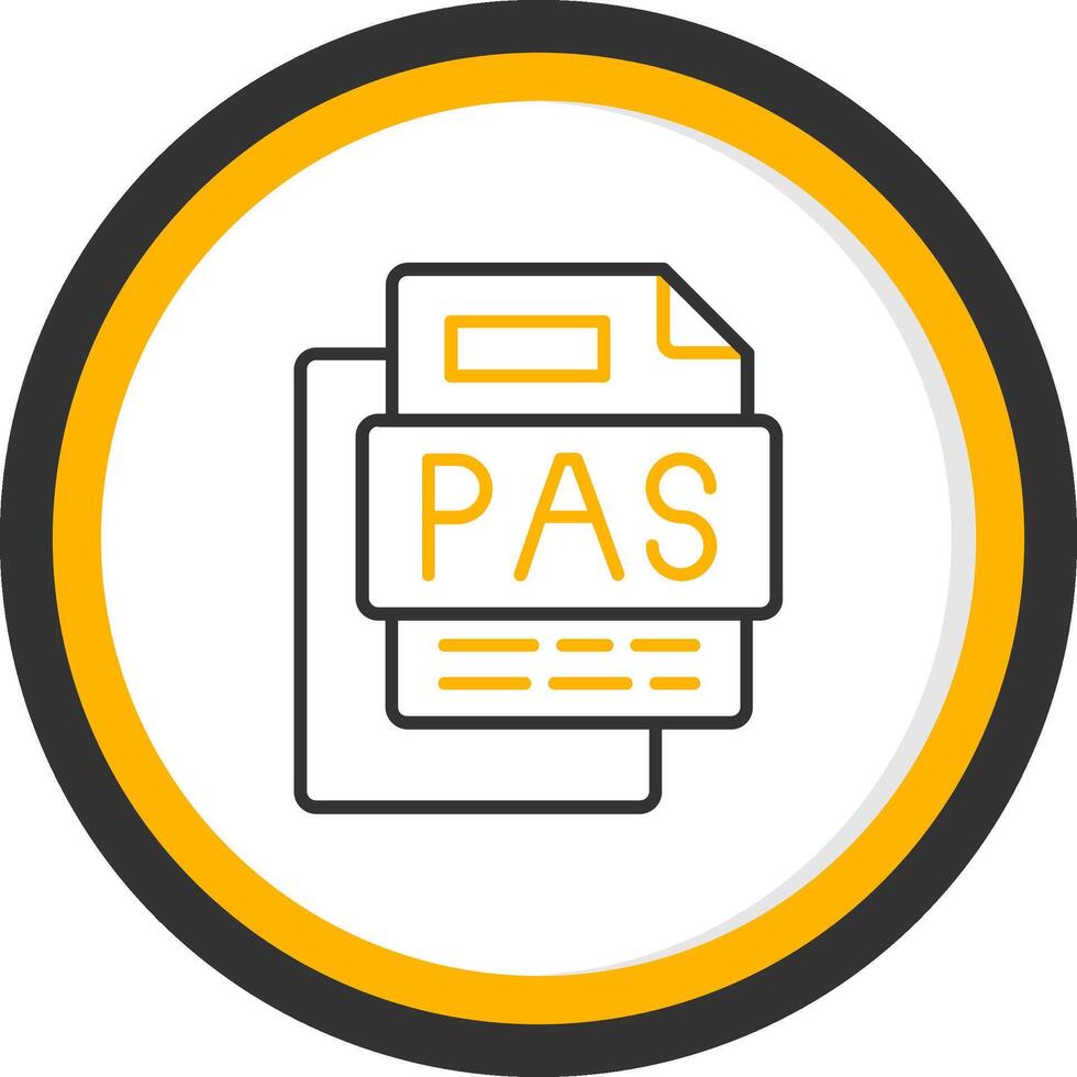 PAS File Line Two Color Circle Icon vector
