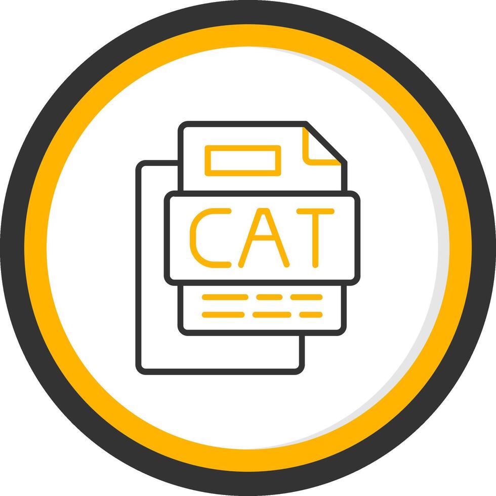 Cat File Line Two Color Circle Icon vector