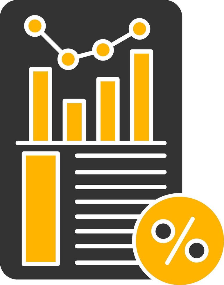 Sales Report Glyph Two Color Icon vector
