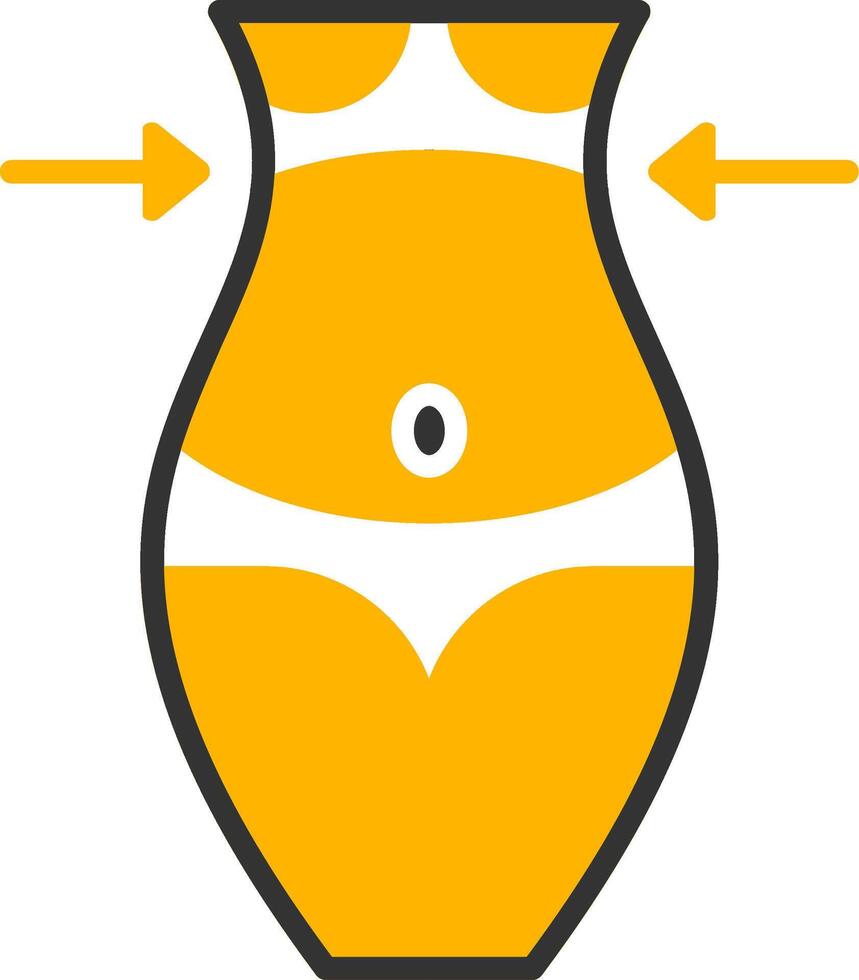 Fat Loss Glyph Two Color Icon vector