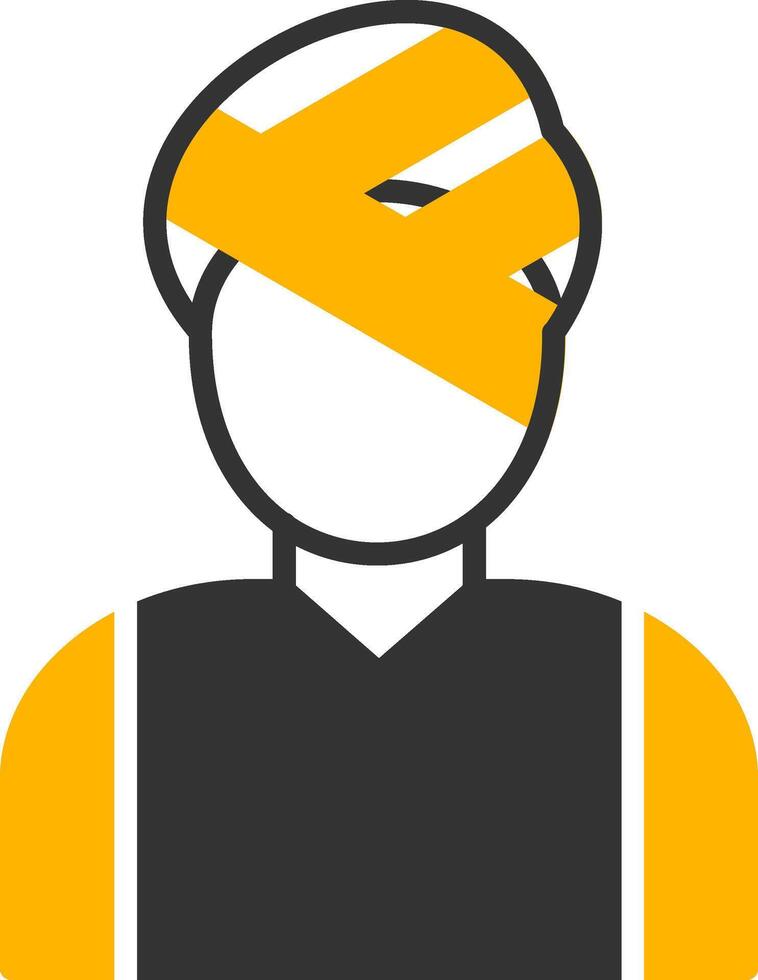 Head Injury Glyph Two Color Icon vector