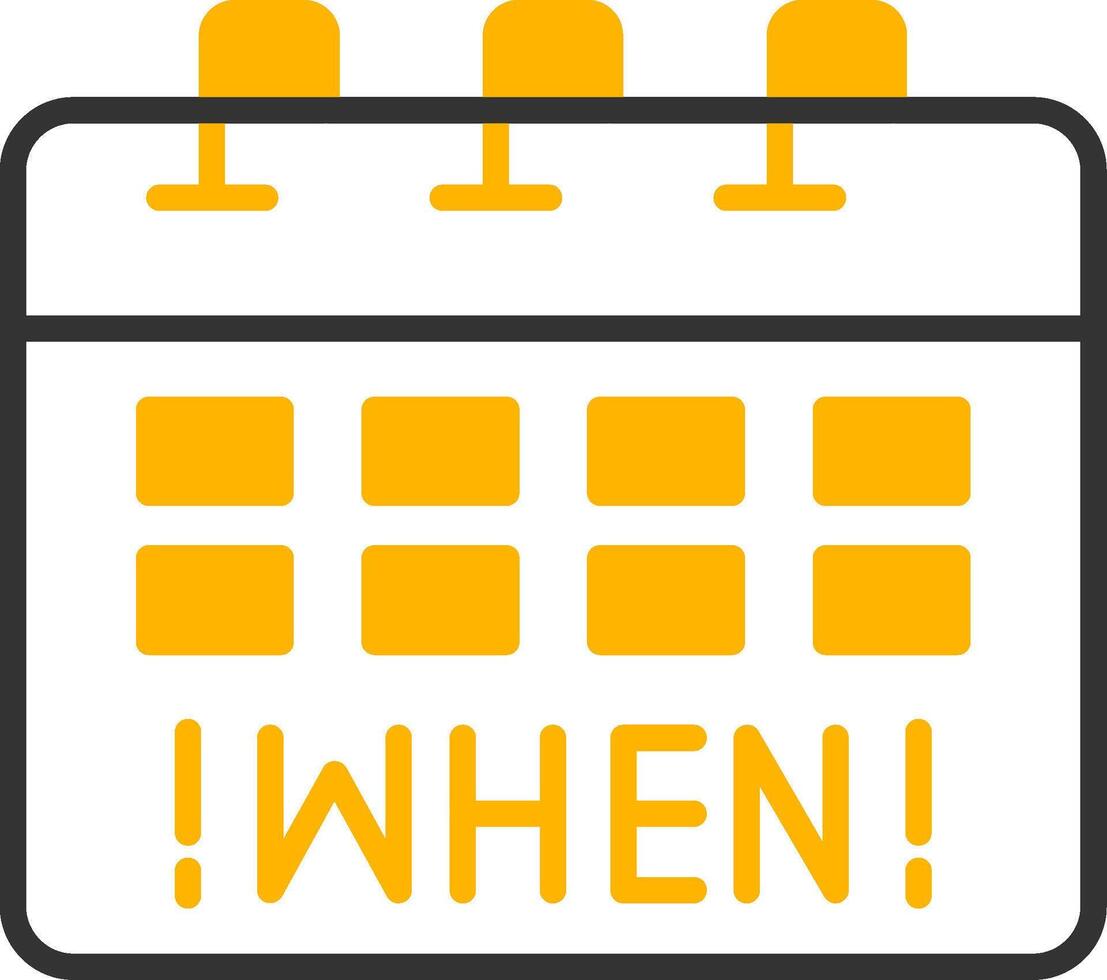 When Glyph Two Color Icon vector