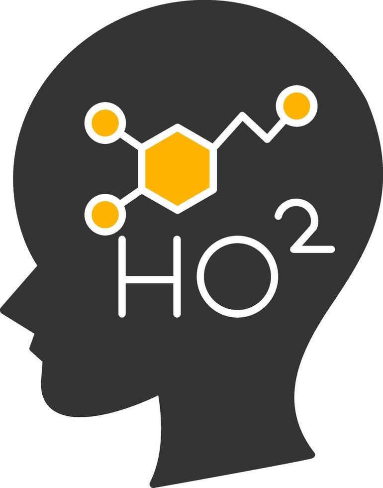 Dopamine Glyph Two Color Icon vector