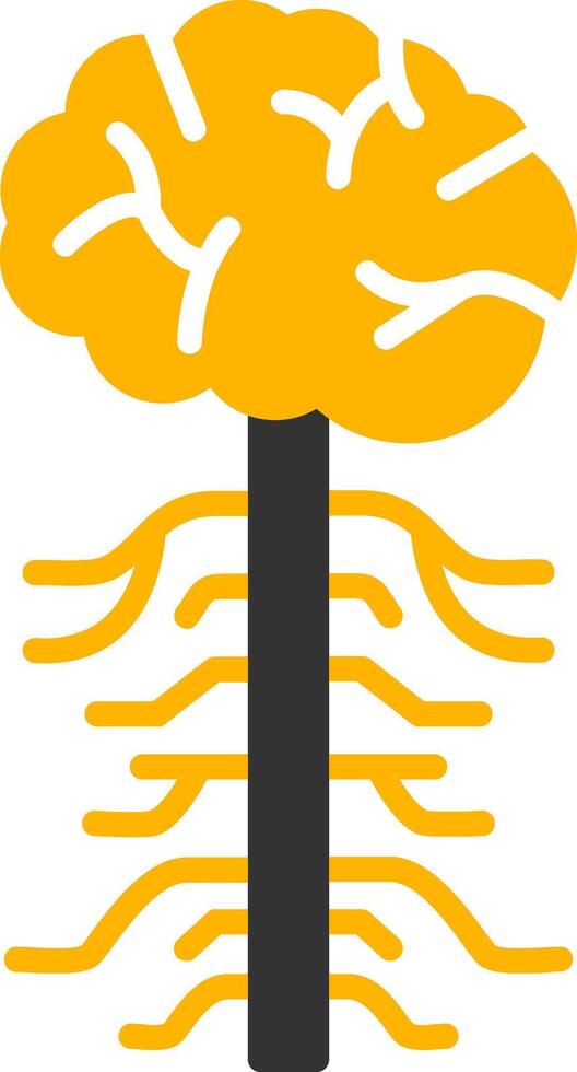 Nervous System Glyph Two Color Icon vector