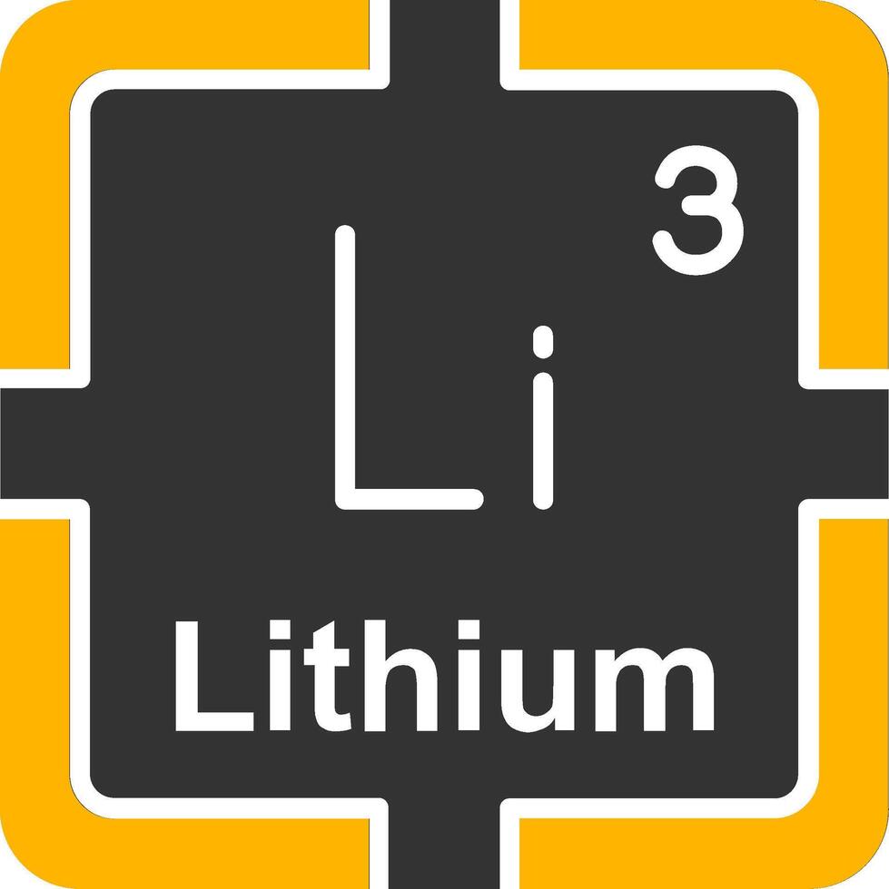 Lithium Glyph Two Color Icon vector