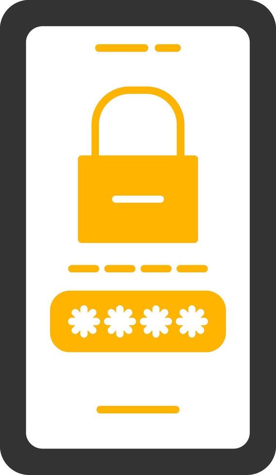 Password Lock Glyph Two Color Icon vector