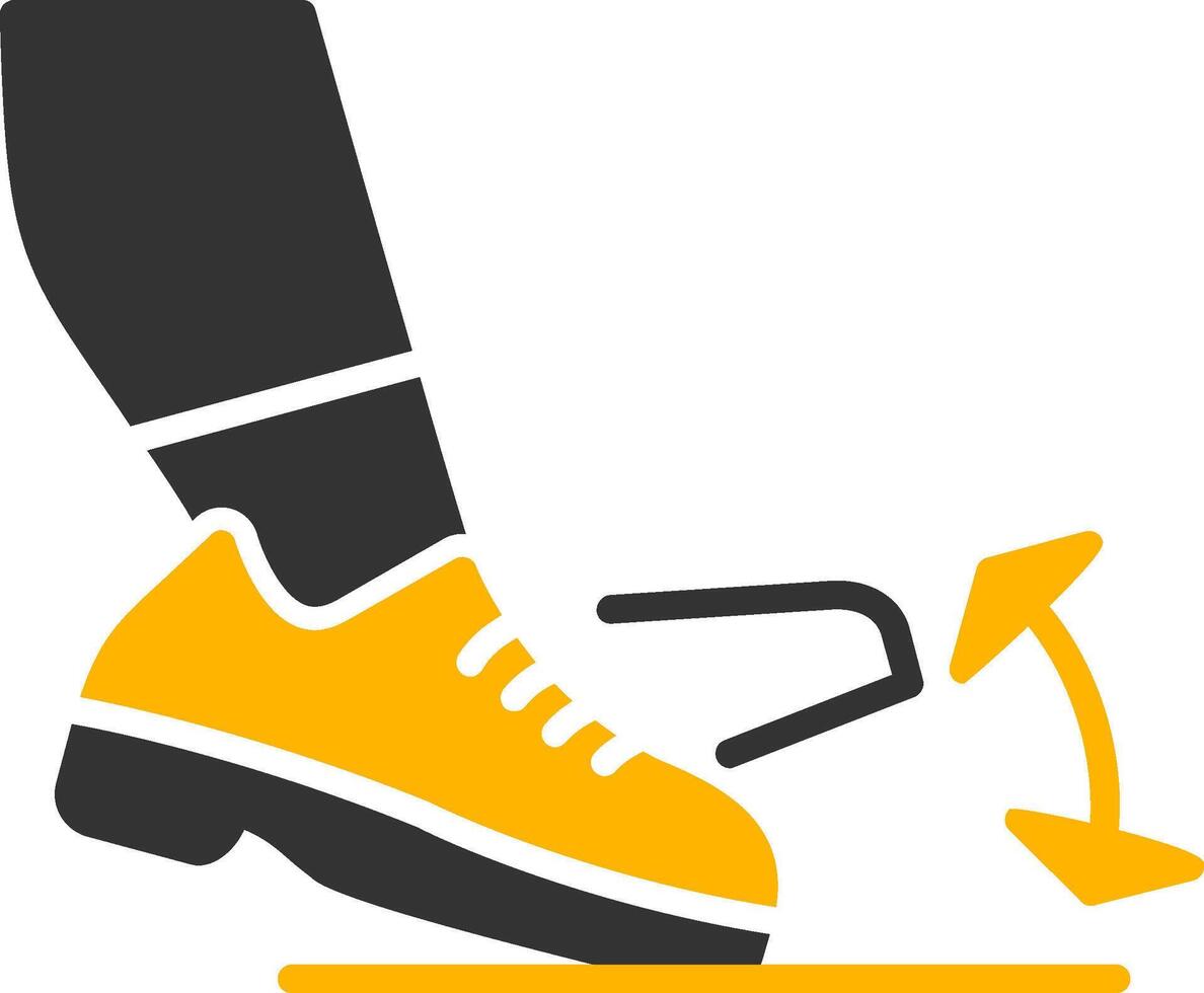 Toe Tap Glyph Two Color Icon vector