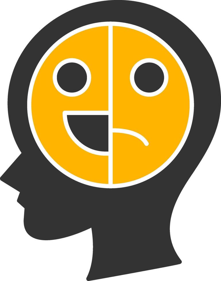 Mood Swings Glyph Two Color Icon vector