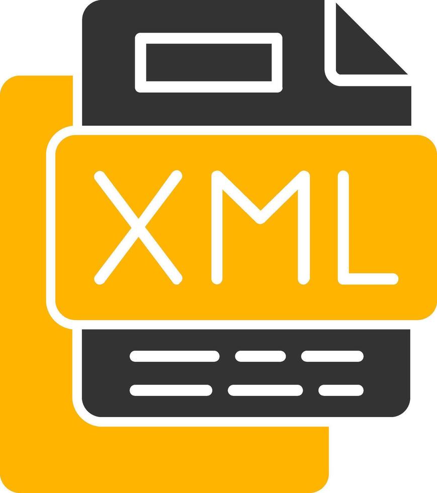 XML File Glyph Two Color Icon vector