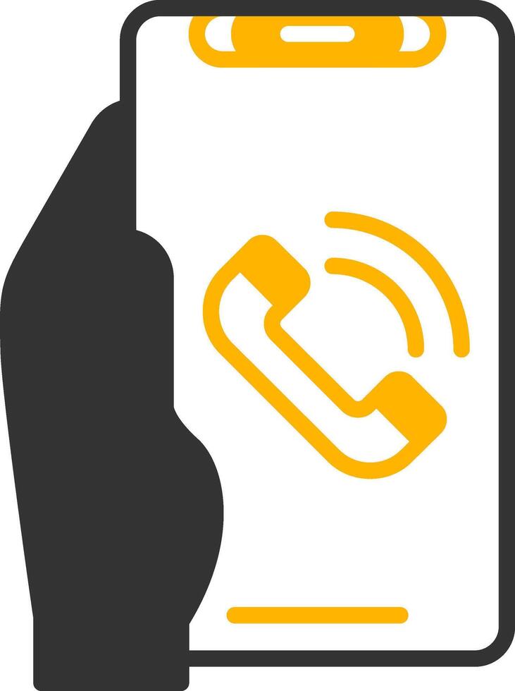 Phone Call Glyph Two Color Icon vector
