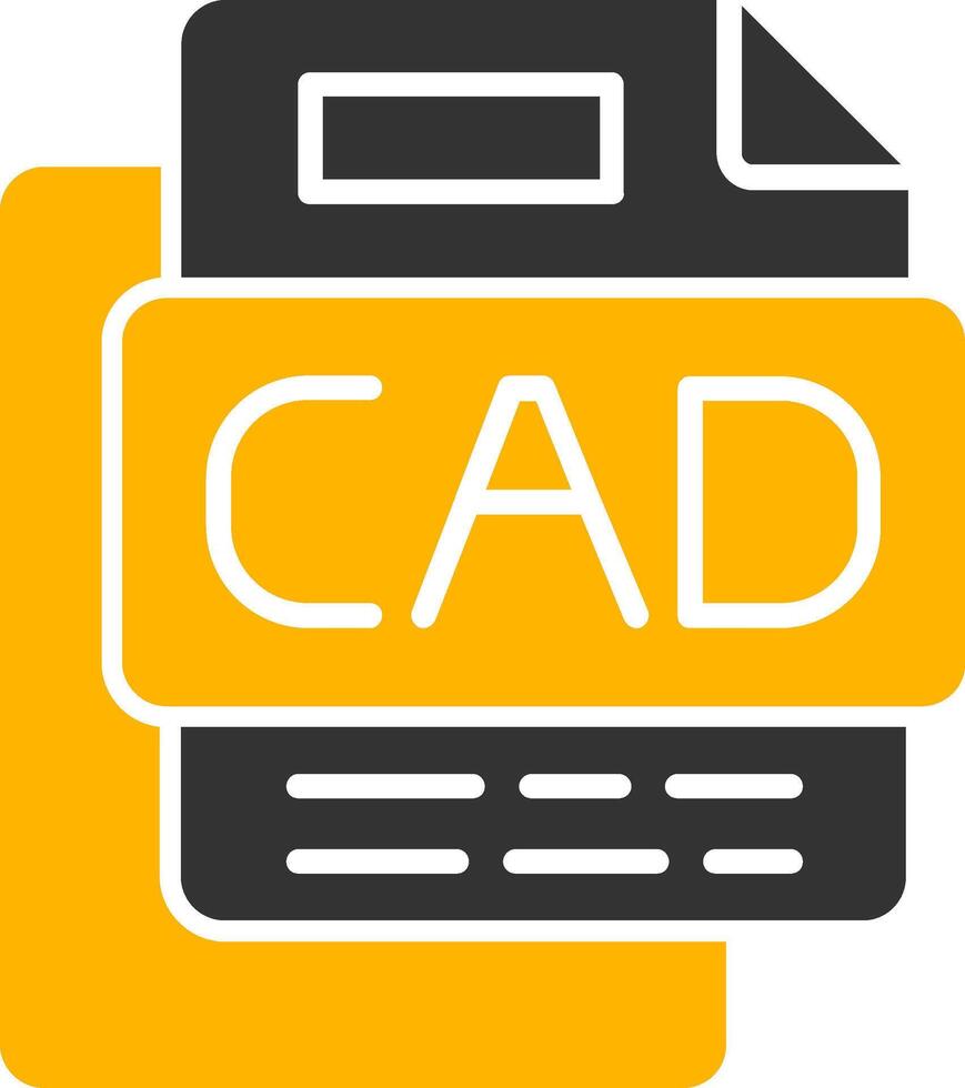 CAD File Glyph Two Color Icon vector