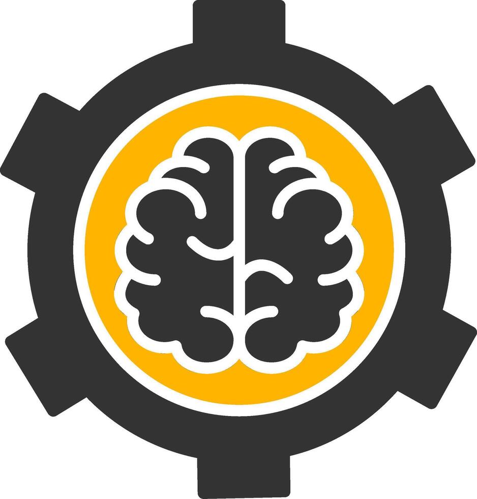 Brain Functions Glyph Two Color Icon vector