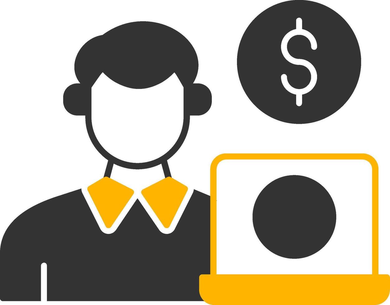 Freelancer Glyph Two Color Icon vector