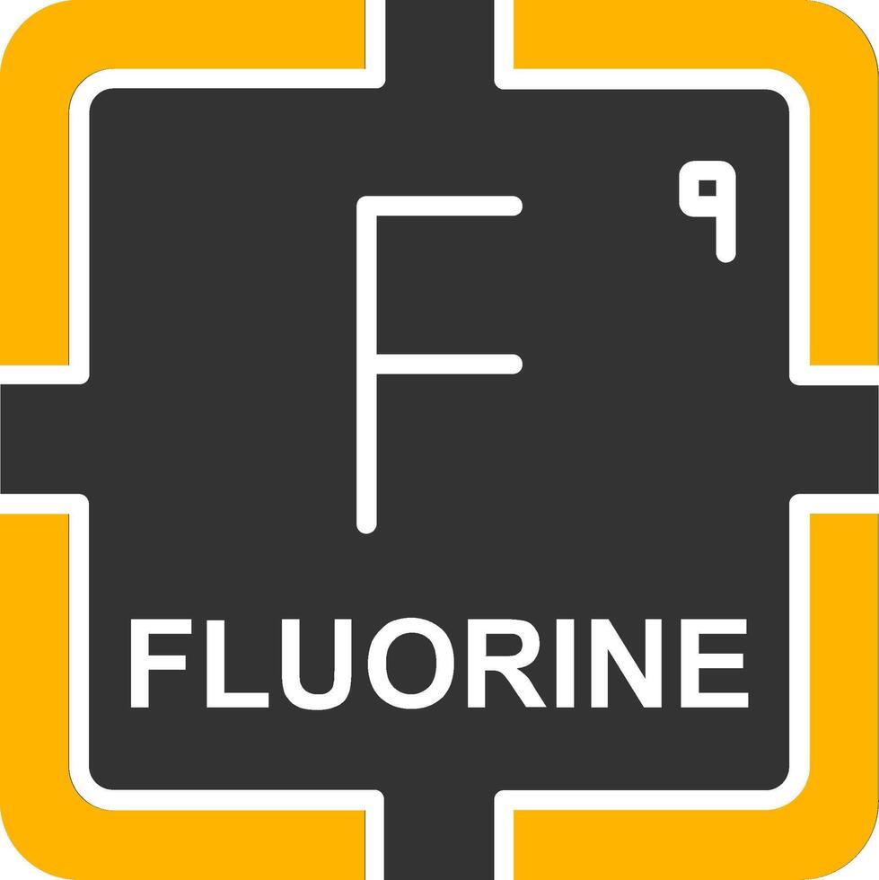 Fluorine Glyph Two Color Icon vector