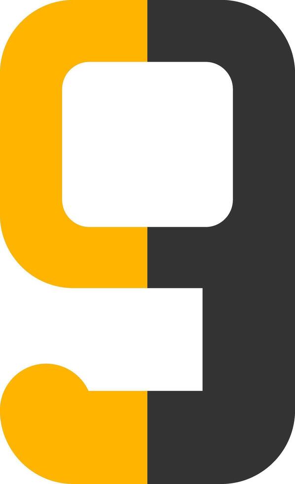 Nine Glyph Two Color Icon vector