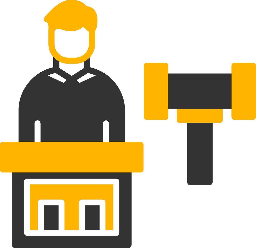 Judge Glyph Two Color Icon vector