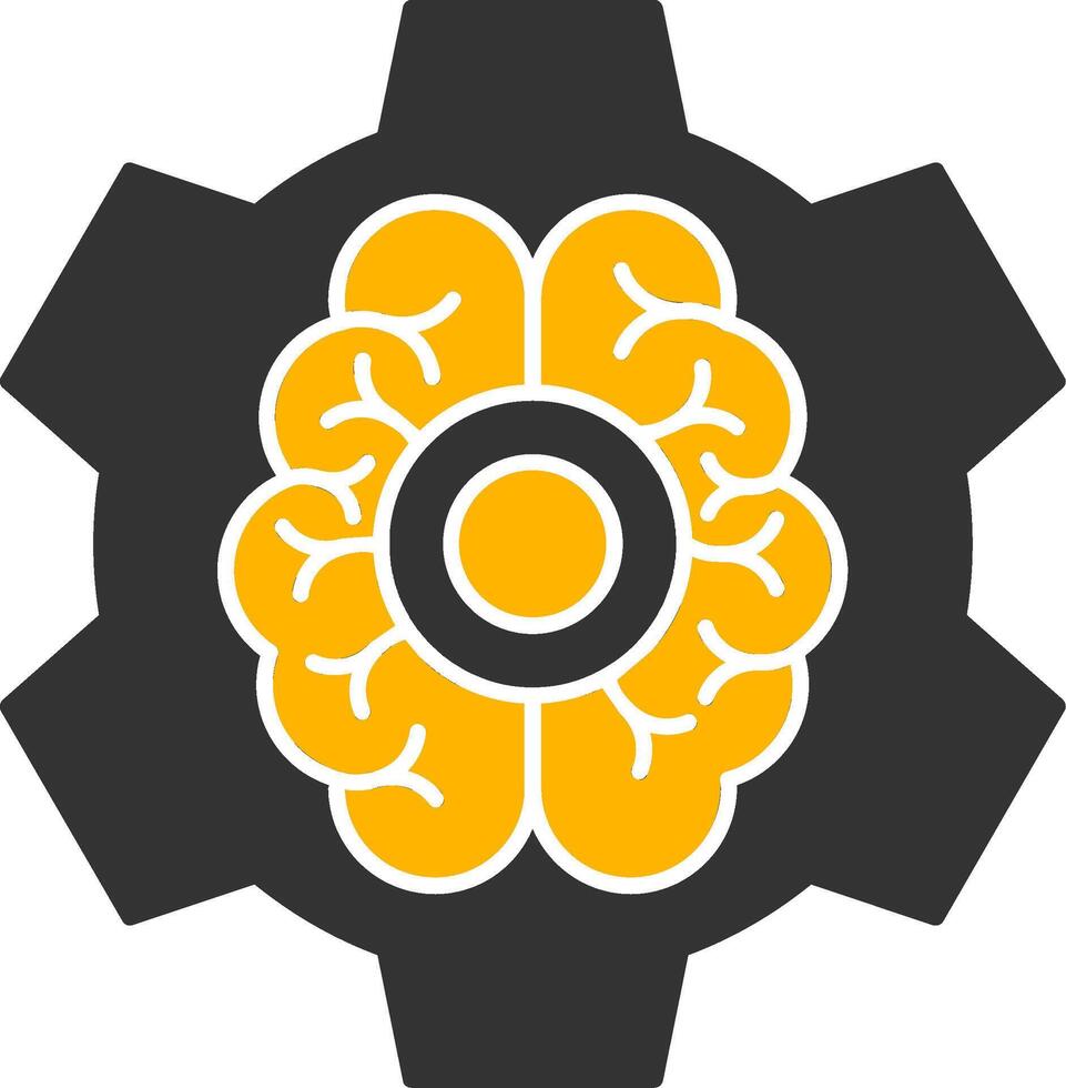 Brain Functions Glyph Two Color Icon vector