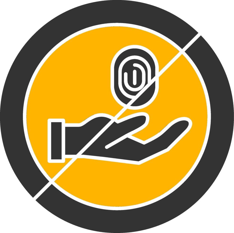 No Thief Glyph Two Color Icon vector