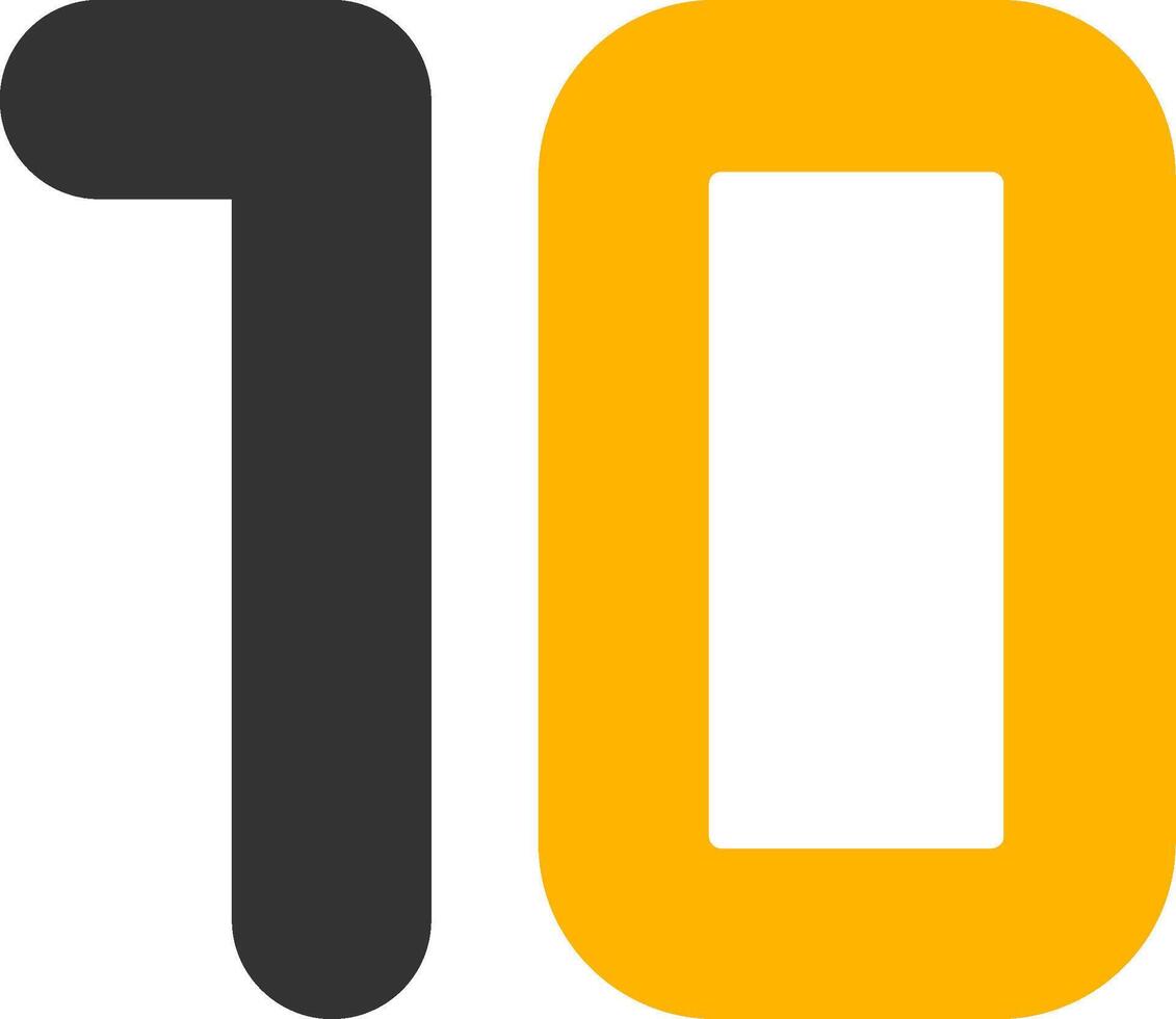 Ten Glyph Two Color Icon vector