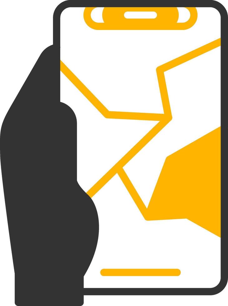 Creacked Glyph Two Color Icon vector